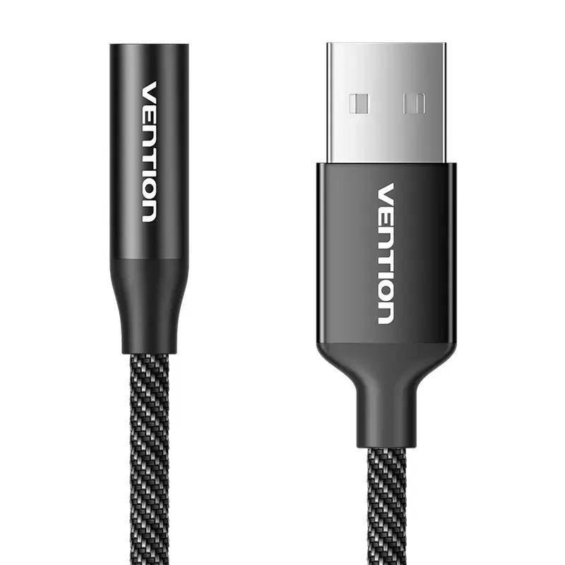 Single-port USB external sound card Vention Gome 1m (black)