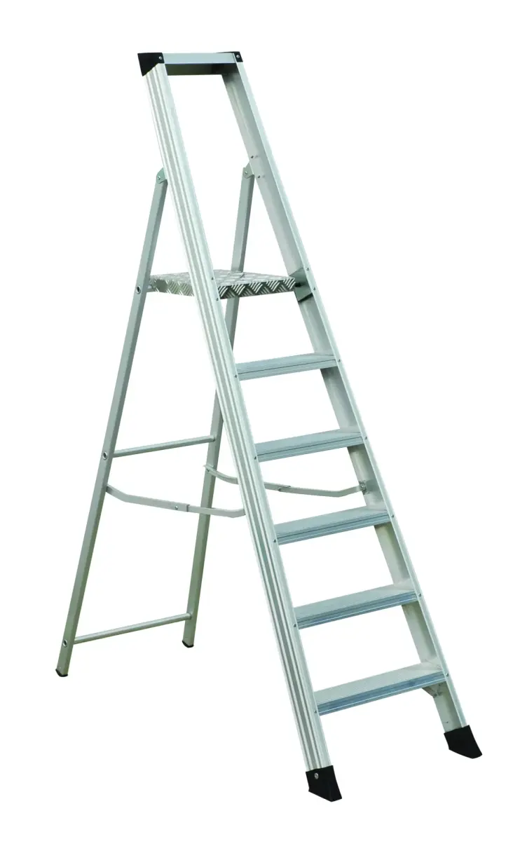 Elkop Aluminum ladder, professional, 6 steps, platform height 1.27m/max 3.2m,