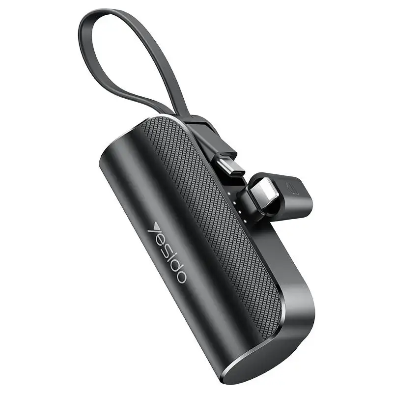 Yesido YP68 ārējais akumulators (powerbank) | 5 000 mAh | 12W | USB-C, Lightning | melns