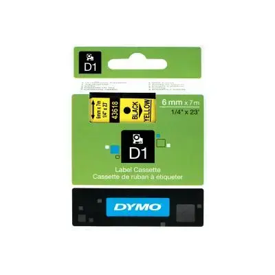 Dymo Schriftband 43618 Black Schwarz Yellow Gelb (S0720790)