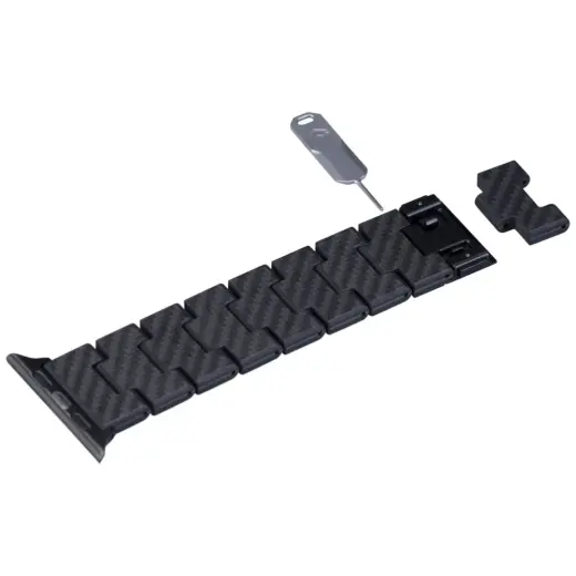 Band PITAKA Carbon Fiber Retro for Apple Watch 1|2|3|4|5|6|7|8|9|10|SE|Ultra|Ultra2 black grey Photo