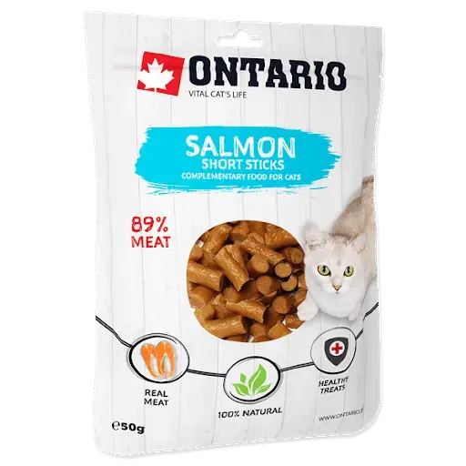 Gardumi kaķiem : Ontario Cat Salmon Short Sticks 50g.