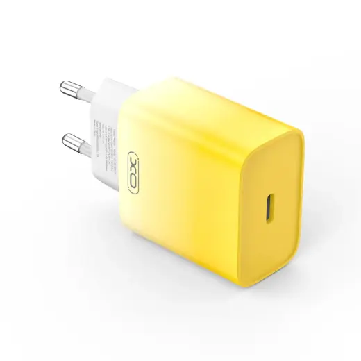 XO CE18 travel charger | 30W | PD | USB-C | yellow, white
