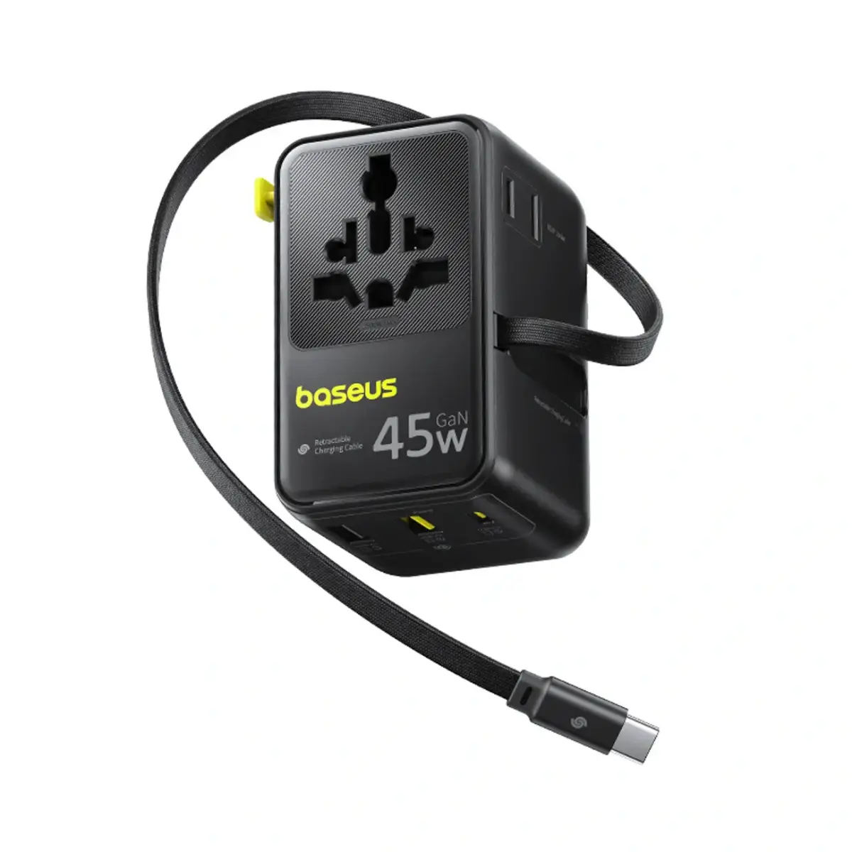 Baseus PicoGo AG11 tīkla lādētājs | 45W | USB-C, USB-A | ar USB-C vadu komplektā | melns