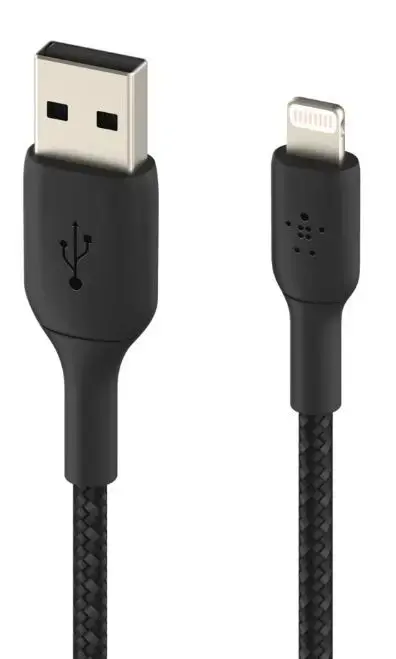 Cable Braided USB-Lightning 2m czarny