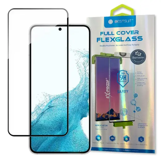Bestsuit 3D Edge Nano Flexi Glass kaitsekile telefonile Samsung Galaxy S22 (S901) paigaldusraamiga