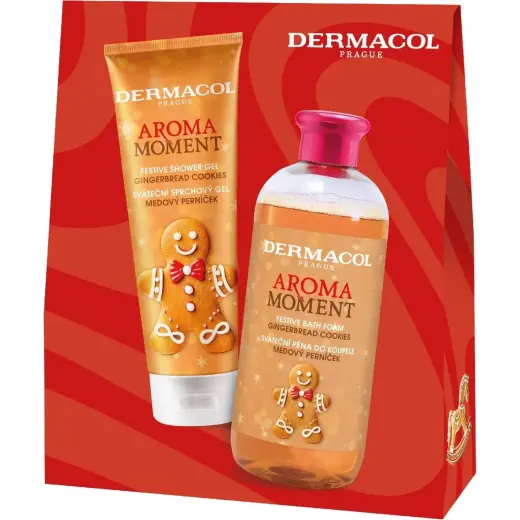 Dermacol, Gel Doccia, Aroma Moment DUSCHGEL Lebkuchenplätzchen 250ml + Badeschaum 500ml