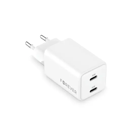 Forever TC-08 tīkla lādētājs | 45W | GaN, PD | USB-C | balts