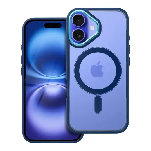 Color Edge Mag telefono dėklas su MagSafe palaikymu iPhone 16 mėlynas