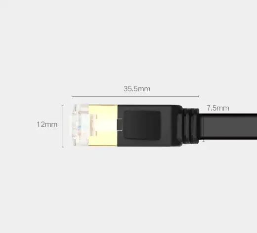 Ugreen Ethernet patchcord flat cable RJ45 Cat 7 STP LAN 10 Gbps 5 m black (NW106 11263)