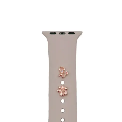 Pin Charms set for watch straps cat  rose gold