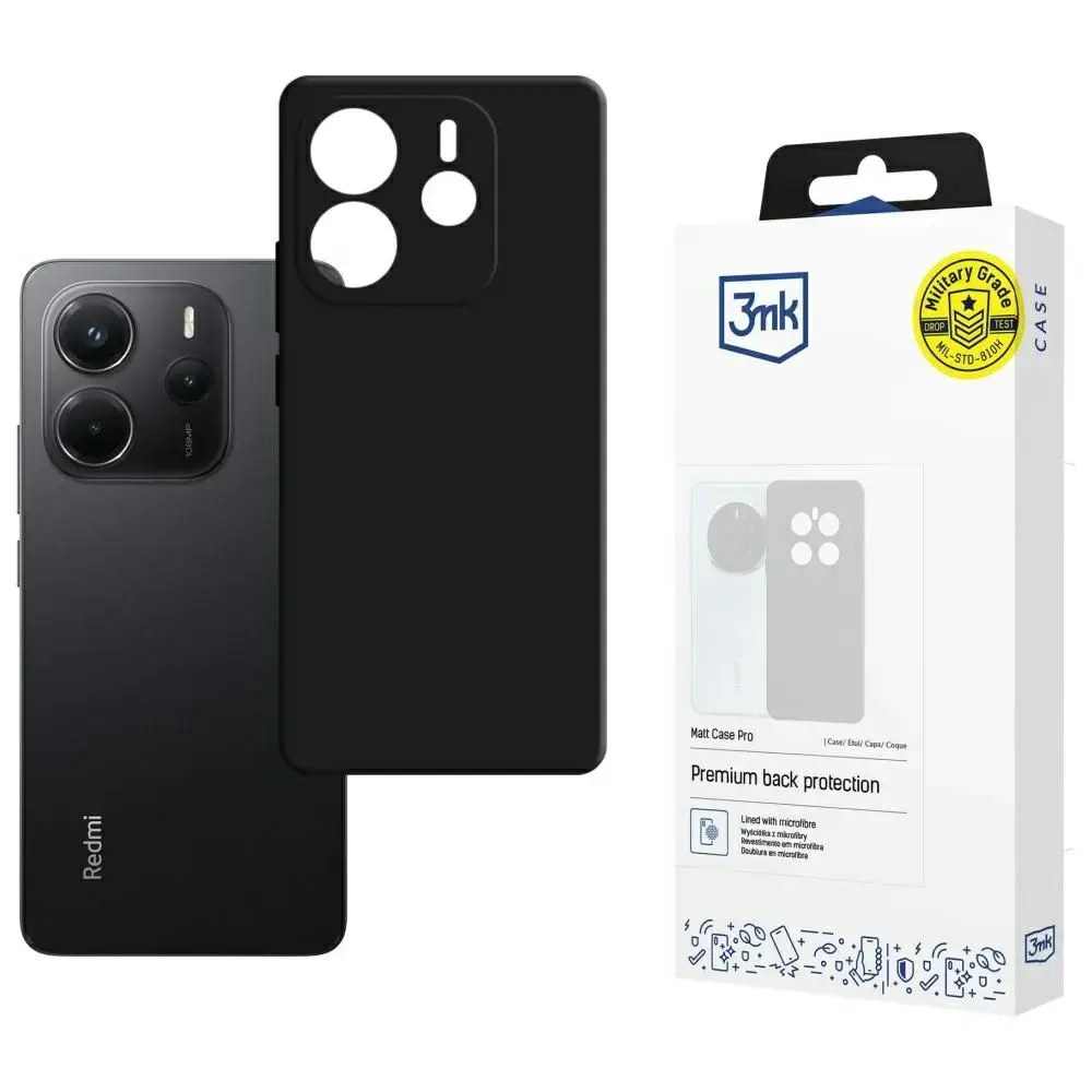3MK Matt Case Pro for Xiaomi Redmi   Note 14 4G black