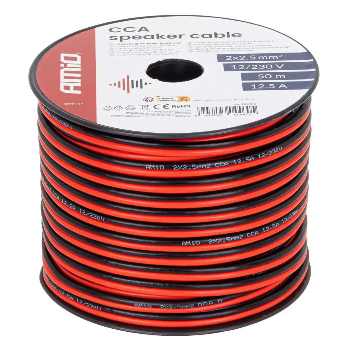 CCA Cable 2x2.5mm2 50m 12.5A AMIO-04460