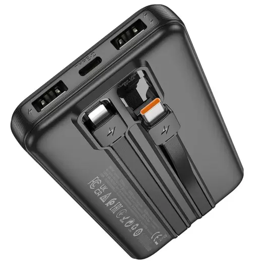 Hoco J118 Power Bank | 10,000 mAh | 10W | USB-A, USB-C, Lightning | black