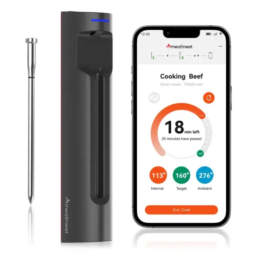 Termometr kuchenny Meatmeet S Pro smart aplikacja Bluetooth grill piekarnik wędzarnia - czarny