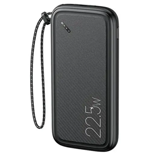 USAMS PB56 external battery (powerbank) | 10000 mAh | 22.5W | USB-A, USB-C, Micro USB | LED display | black