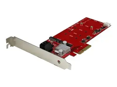 StarTech.com 2x M.2 NGFF SSD RAID Controller Card plus 2x SATA III Ports - PCIe - Two Slot PCI Express M.2 RAID Card plus Two SATA Ports (PEXM2SAT3422) - storage controller (RAID) - M.2 Card | SATA 6Gb|s - PCIe 2.0 x2