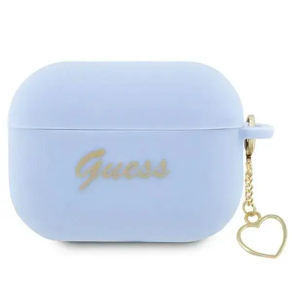 Guess GUAP2LSCHSB AirPods Pro 2 (2022|2023) cover niebieski|blue Silicone Charm Heart Collection
