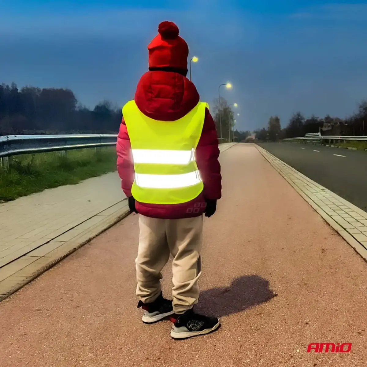 Safety vest for kids yellow with certificate AMIO-01736