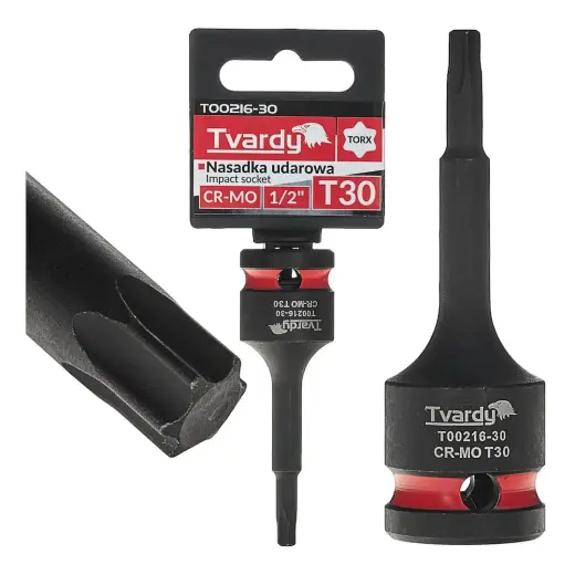 TORX smūginė galvutė 1/2" T30 CR-MO