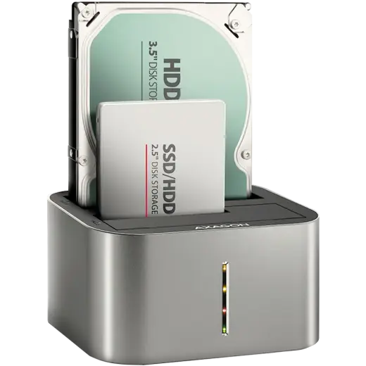 AXAGON ADSA-DC USB3.2 Gen1 - 2x SATA 6G CLONE DUAL HDD Dock Station ASMedia