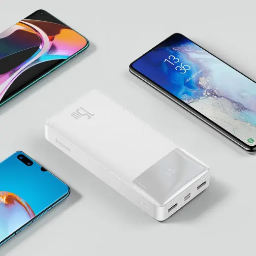 Внешний аккумулятор (powerbank) Baseus Bipow 20000mAh, 15W (белый)