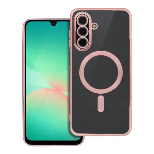 Electro Mag telefono dėklas su MagSafe palaikymu Samsung Galaxy A26 5G (A266) rožinis