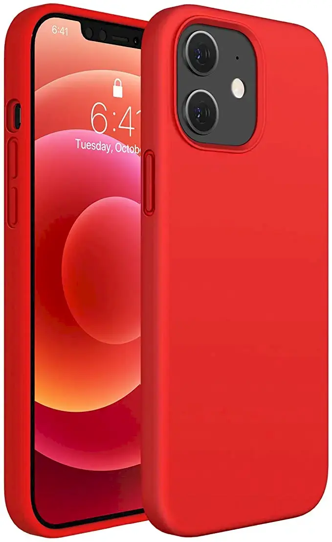 Fusion Elegance Fibre Izturīgs Silikona Aizsargapvalks Apple iPhone 12 Pro Max Sarkans