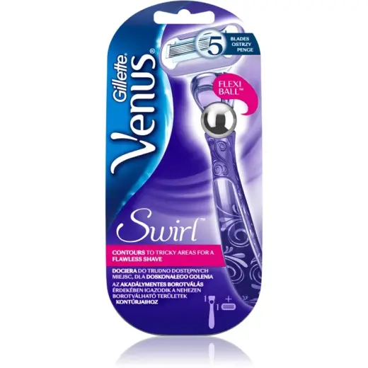 Gillette Venus Deluxe Smooth Swirl Razor + Replacement Blades 1 Piece