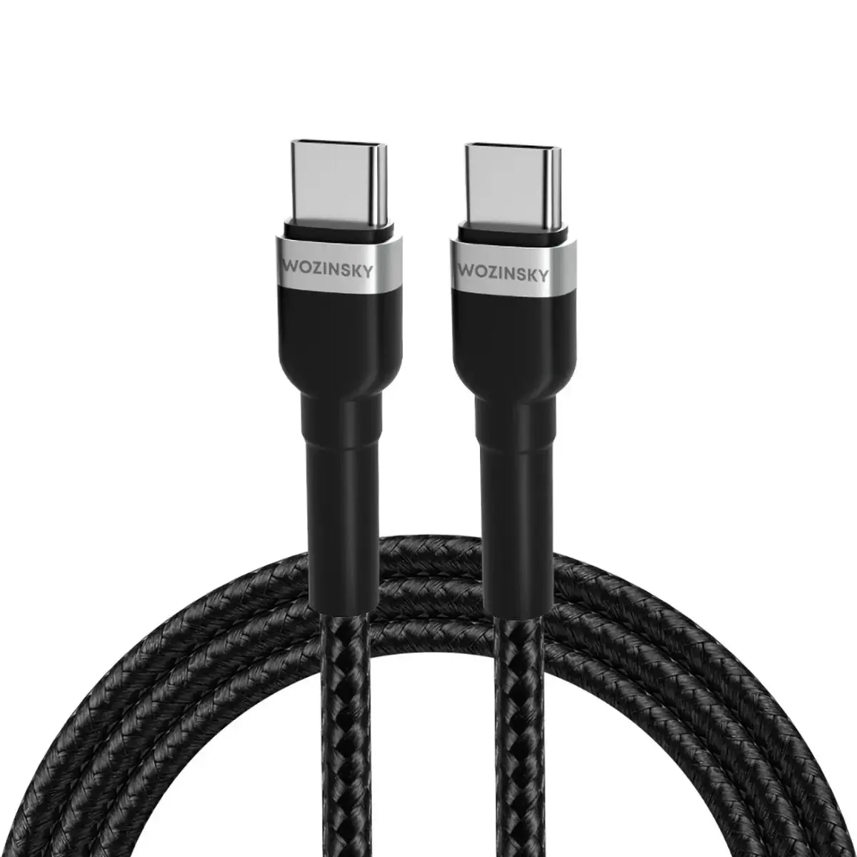 Wozinsky WNBCC1 datu pārraides un uzlādes vads | USB-C uz USB-C | 65W | 1m | melns