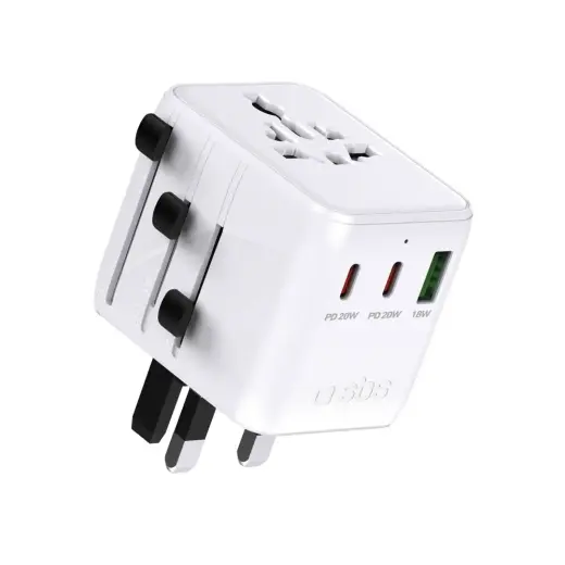 SBS Universal Travel Adapter reisilaadija | 20W | PD | USB-A, USB-C
