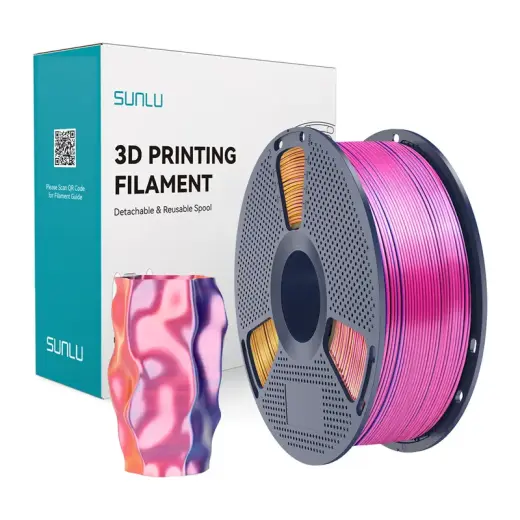 Sunlu PLA+ Silk Tri-Color Filament (red, yellow, and blue)
