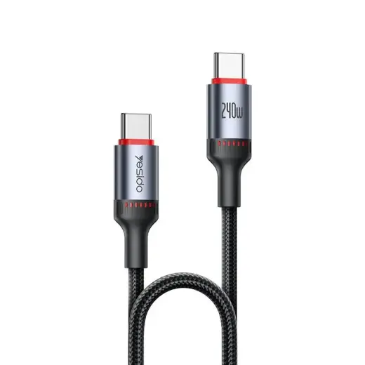 YESIDO CABLE CA186 240W TYPE-C/TYPE-C 2M 5A BLACK
