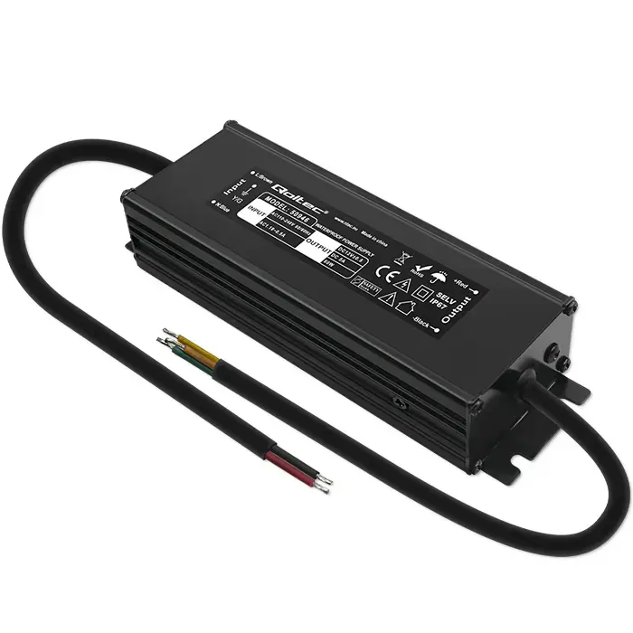Qoltec LED Driver IP67 60W | 12V | 5A | Waterproof | Black
