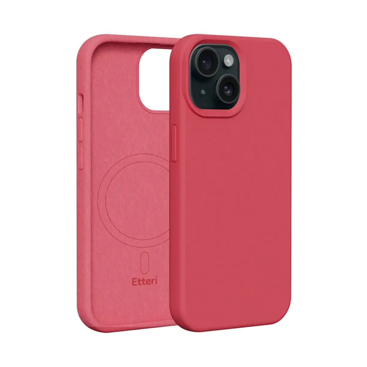 Etteri Silicone Mag case for iPhone 15 6,1" raspberry