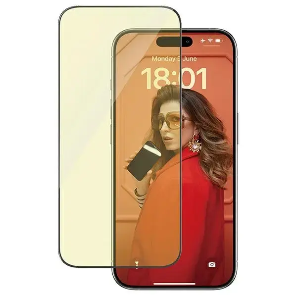 PanzerGlass Ultra-Wide Fit aizsargstikls telefonam iPhone 15 Pro 6.1" pret atstarojošo gaismu+pret zilo gaismu viegla novietošana iekļauta 2814