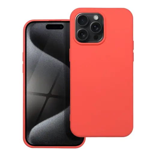 Silicone telefono dėklas iPhone 15 Pro Max oranžinis