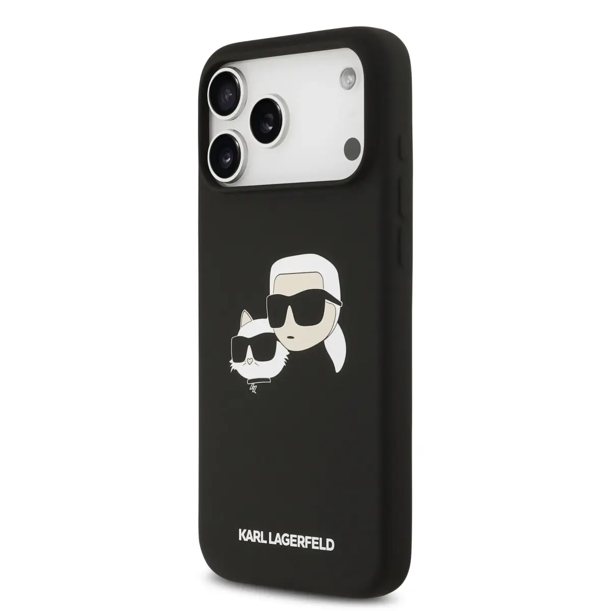Karl Lagerfeld Liquid Silicone Double Heads phone case with MagSafe support for iPhone 17 Pro Max black