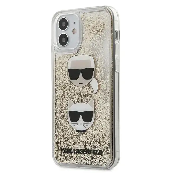 Karl Lagerfeld KLHCP12SKCGLGO iPhone 12 mini 5,4" złoty|gold hardcase Liquid Glitter Karl&Choupette