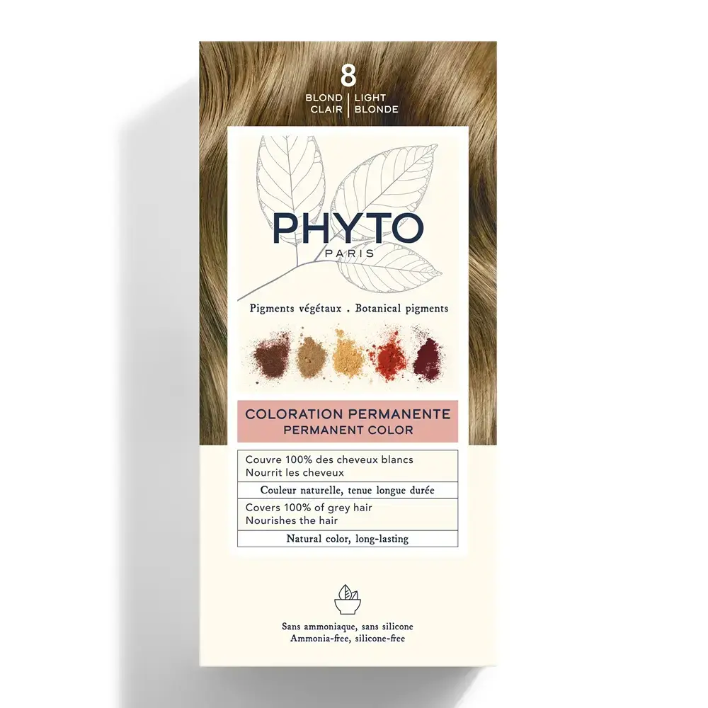 Phyto, Color, Permanent Hair Dye, 8 Light Blonde, 50 ml