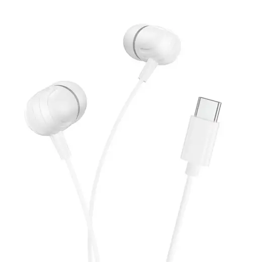 Borofone Earphones BM77 Delicious with microphone Type C white