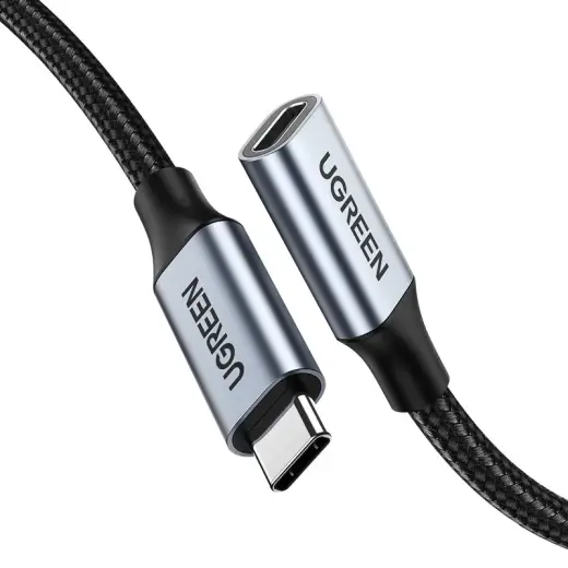 Ugreen US372 80810 datu pārraides un uzlādes vads | USB-C uz USB-C | PD, QC | 100W | 0.5m | pelēks