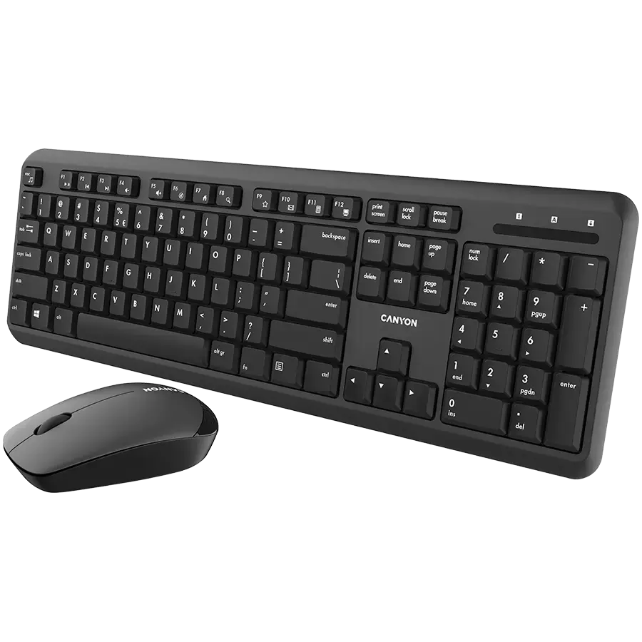 CANYON SET-W20 EN/RU Keyboard+Mouse Velvet Wireless Black