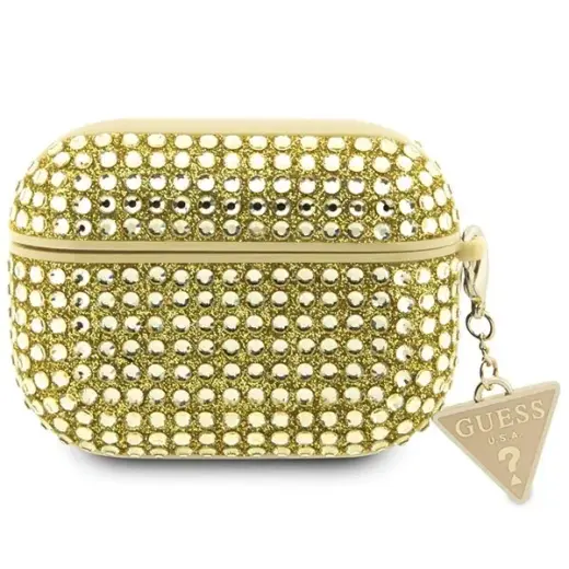 Guess GUAP2HDGTPD AirPods Pro 2 (2022|2023) cover złoty|gold Rhinestone Triangle Charm