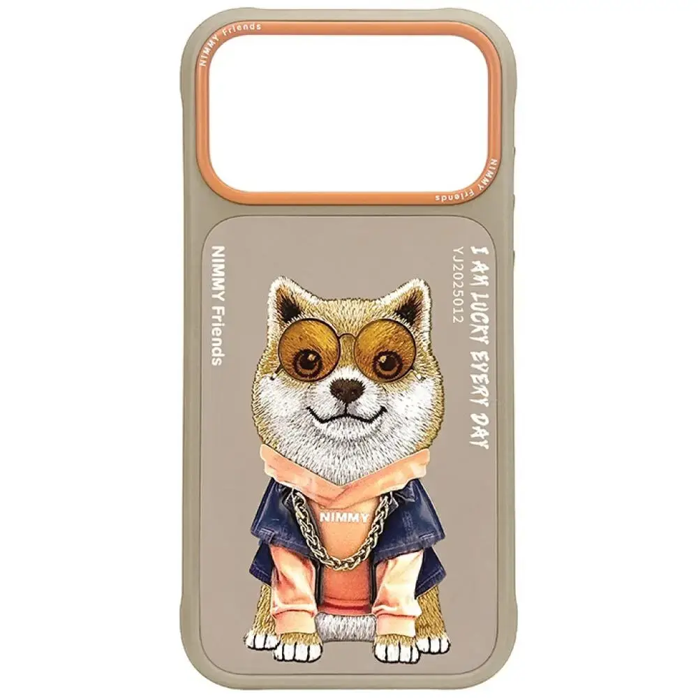 Etui Nimmy Glasses Cool Dog do iPhone 17  Pro beżowy