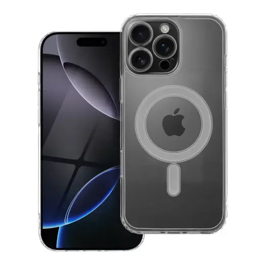 Clear Mag telefono dėklas su MagSafe palaikymu iPhone 16 Pro Max skaidrus