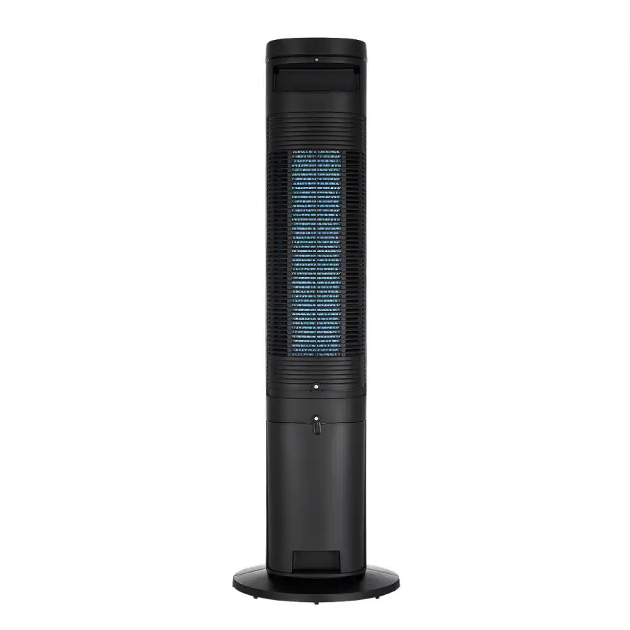 Cooling tower fan, 45W, Ion purifying, 2 ice-box, 4l water tank,  3 wind modes: Normal/Sleep/Eco, 3 speeds,  Air flow 300m3/h, 7h timer, Auto swing blades 60, Remote control, Power off memory, black color, 1000x310x310 mm