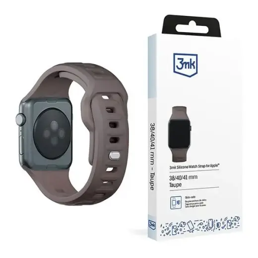 3mk Protection smartwatch strap for Apple Watch (42/44/45/49 mm) | Silicone | brown/taupe