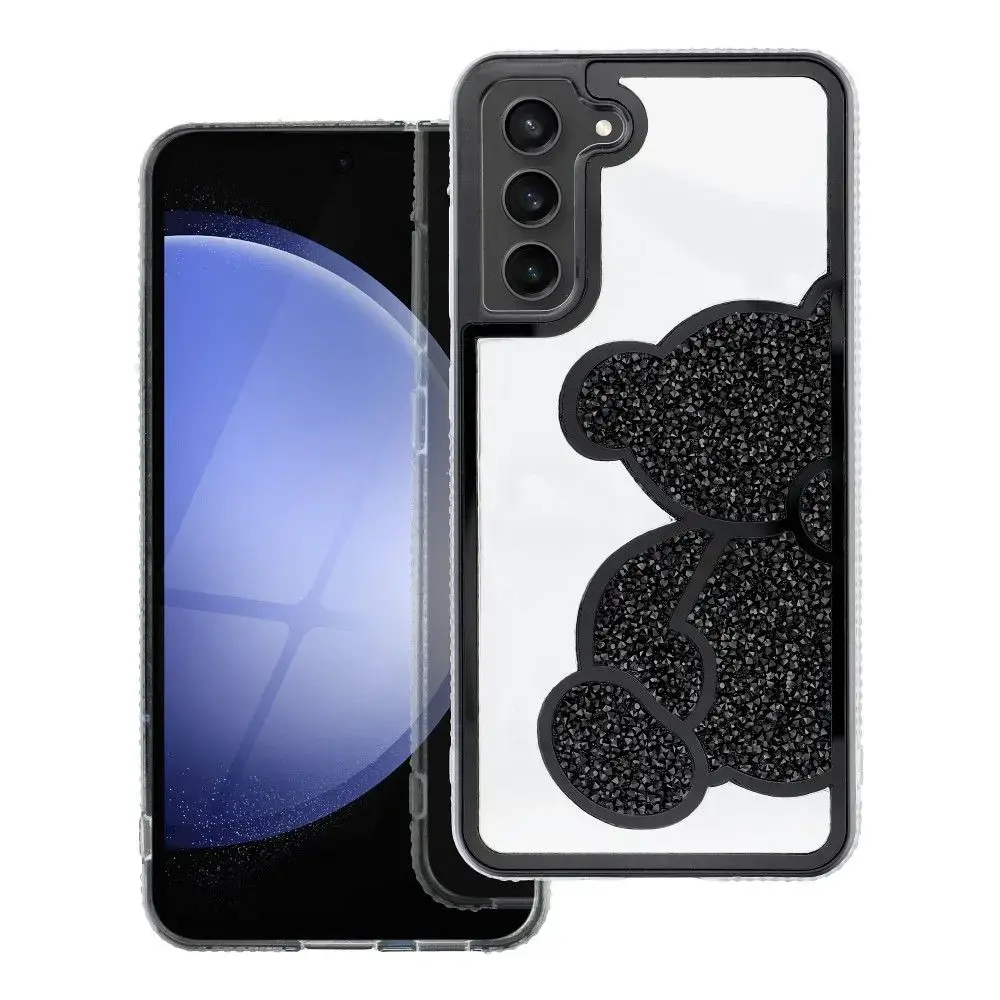 Teddy Bear maciņš telefonam Samsung Galaxy A51 (A515) melns (rotaļu lācītis)