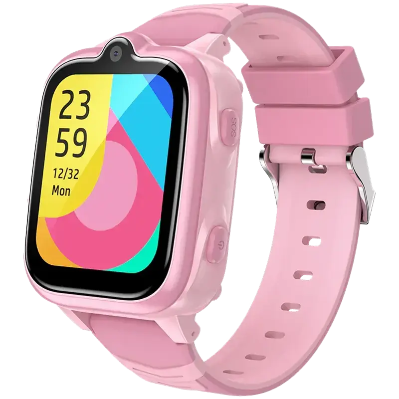 Blackview Z10, Kids Smart Watch, Pink, 1.83 inch IP67 Waterproof GPS Tracker 4G Video Calling, Location tracking, GPS+LBS+WiFi, SIM Card Slot, 4G Nano SIM, 680mAh Battery, Up to 2 Days of Standby, Magnetic Charging, 1GB RAM+8GB ROM, SOS Call button